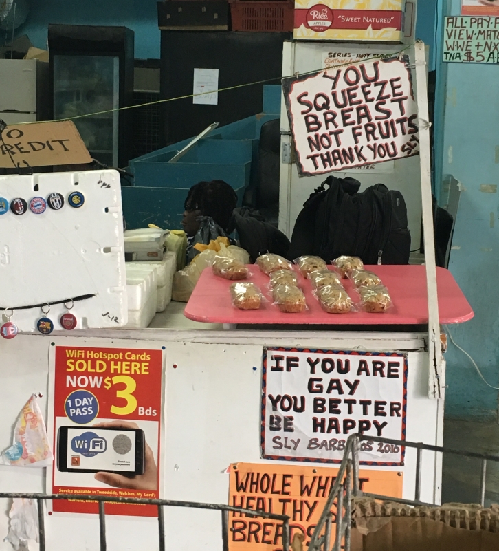 Street Vendor Sign at the Ministry of Agricultural Market in Bridgetown, Barbados